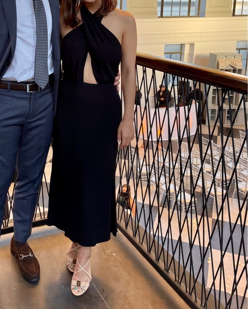 Reformation Black Halter Midi Dress - Image 1