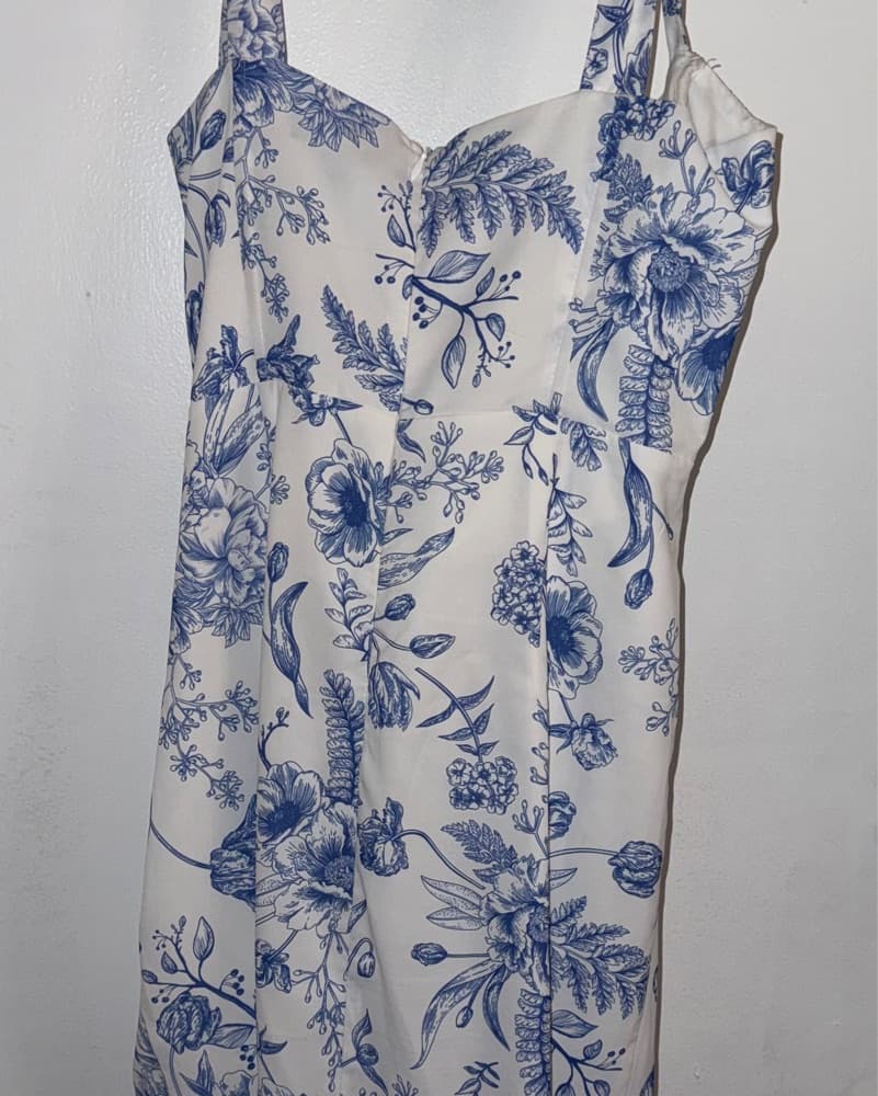 Blue Toile Corset Midi Dress – Vestis M  - Image 4