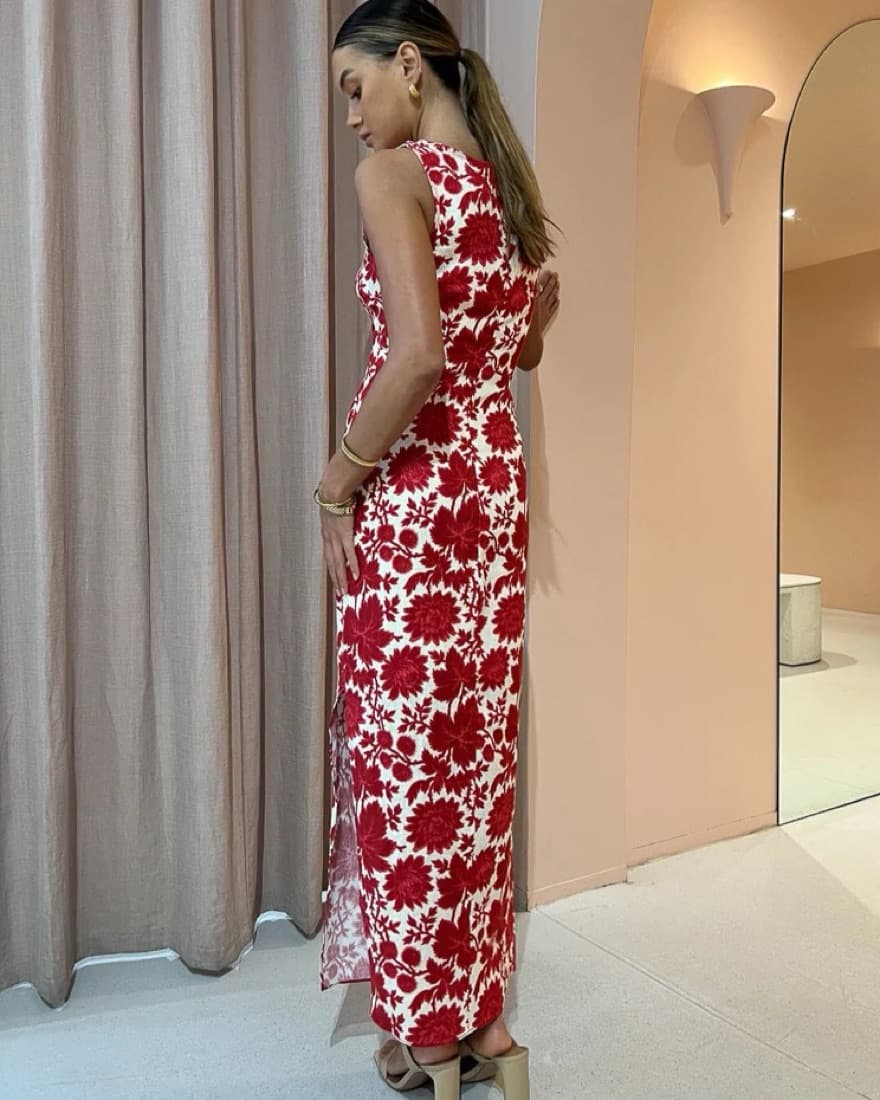 Sir The Label Red Floral Dress - Image 4