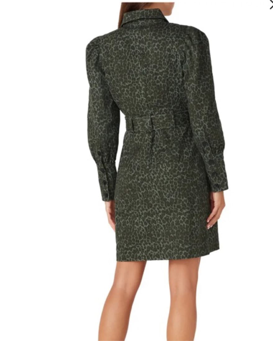 Marissa Webb Green Leopard Denim Dress - Image 3