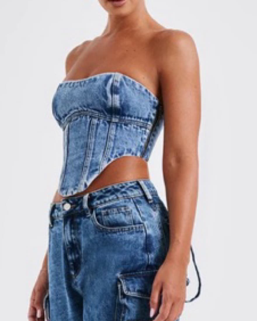 Denim Corset TOP ONLY - Image 4