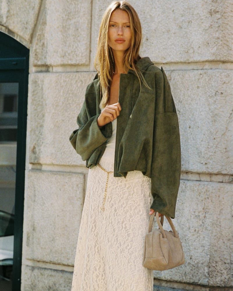 Zara Suede Effect Bomber Jacket - Image 1