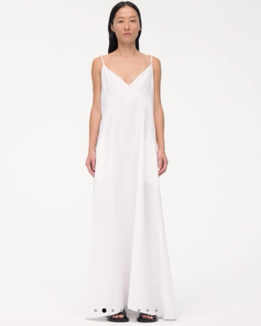 Another Tomorrow White Seamed Slip Dress - Image 3