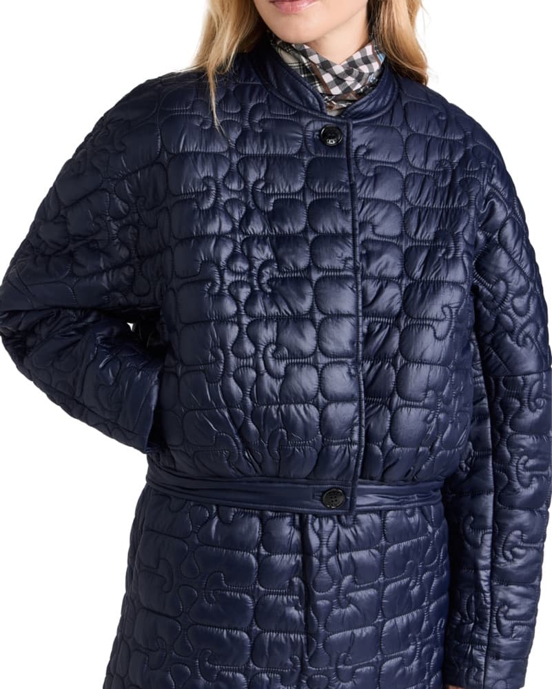 Ganni Navy Puffer Jacket - Image 2