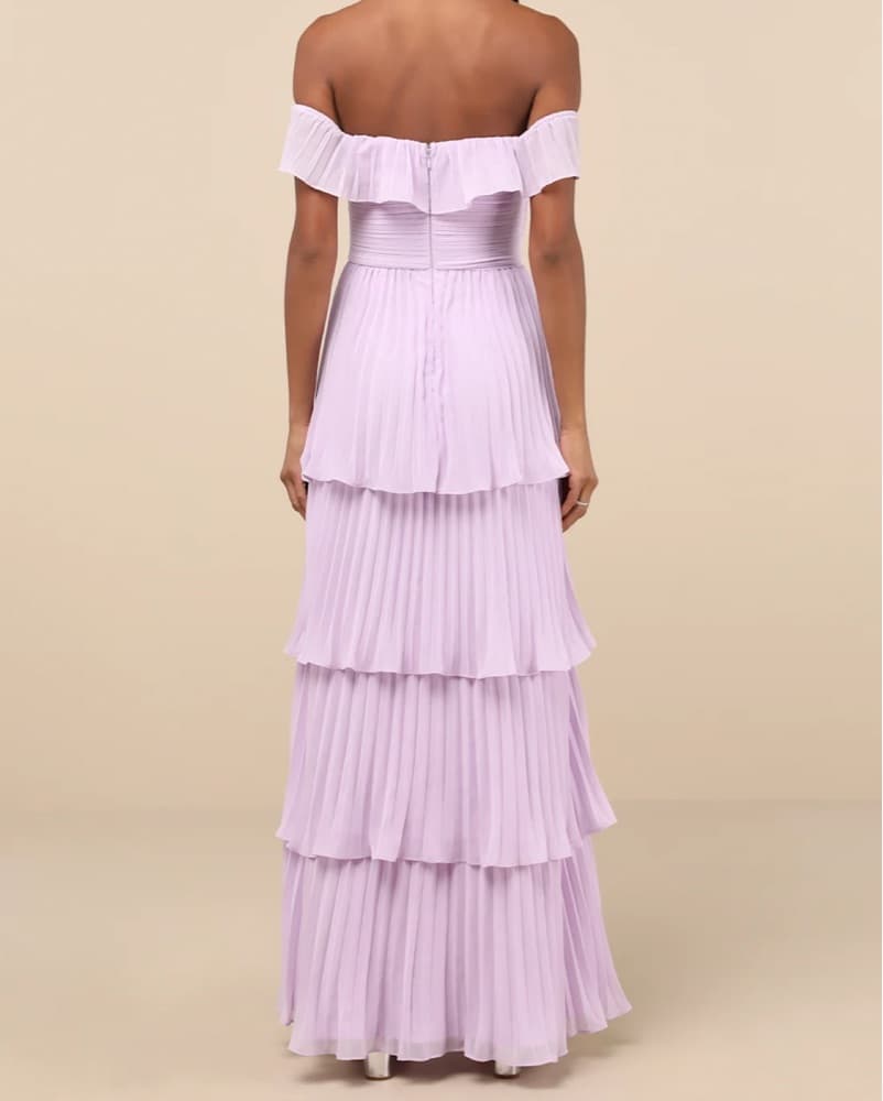 Chic Pleated Tiered Maxi Dress - Image 2