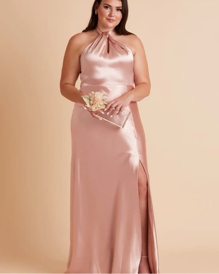 Rose Gold Satin Dress - Image 1