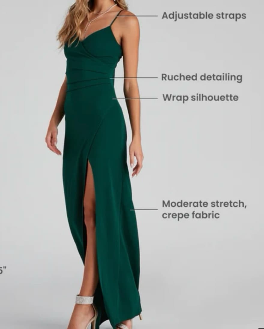 Sasha Formal High Slit Wrap Dress  - Image 5