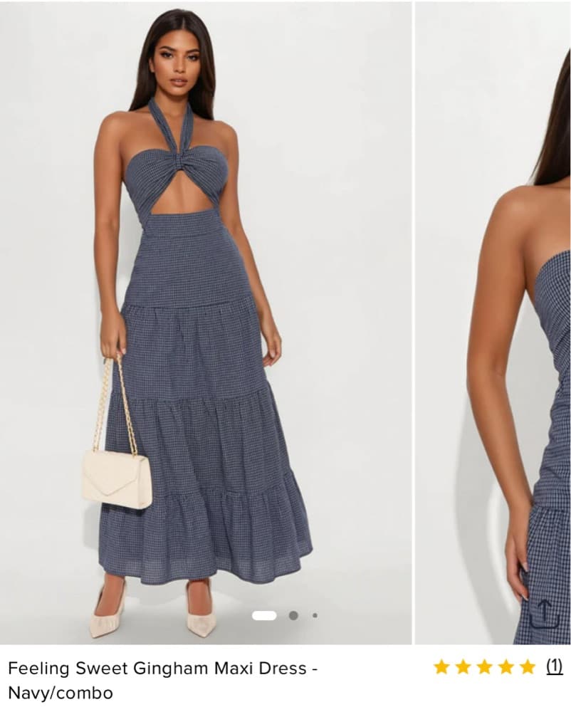 Fashionnova Feeling Sweet Maxi Gingham  - Image 1