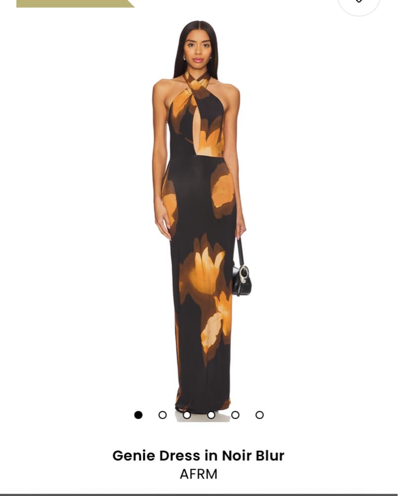 AFRM Black Noir Blur Floral Halter Maxi Dress - Image 1