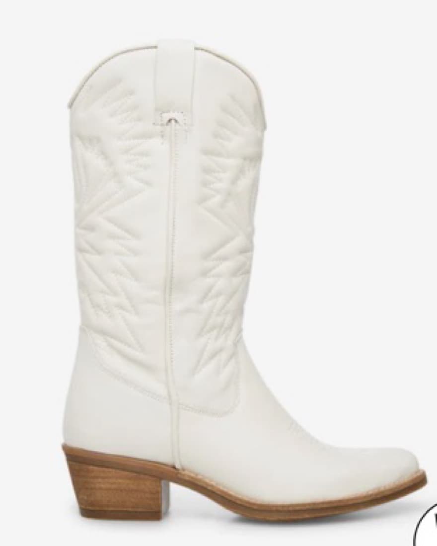 Steve Madden White Cowboy Boots - Image 1