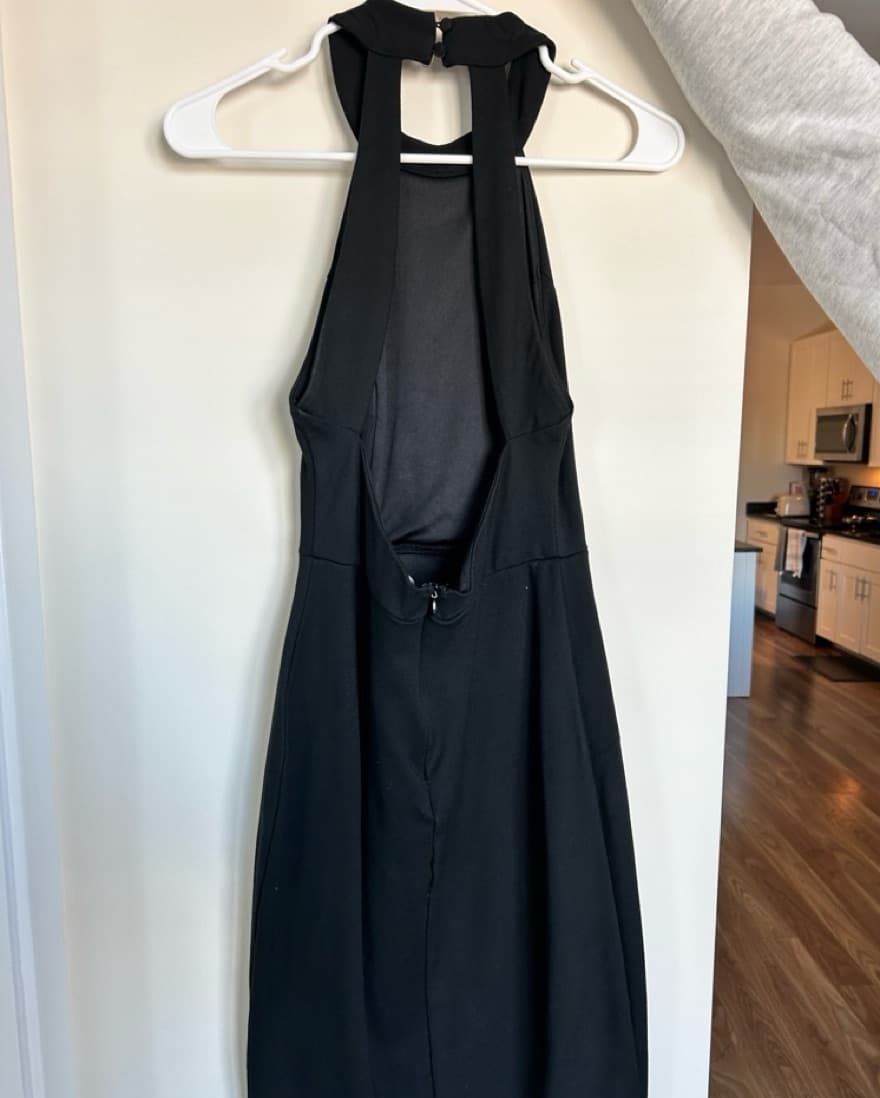 Sleek Black Halter Midi - Image 3