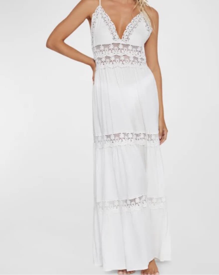 PQ Swim White Lace Maxi Dress - Image 1