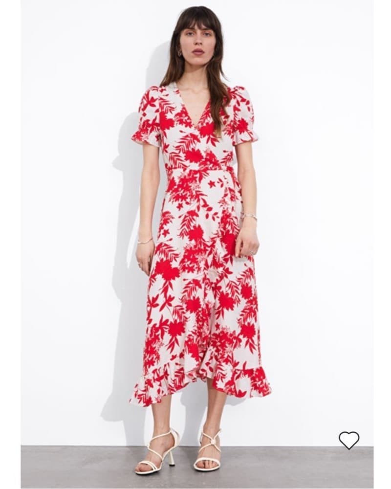 & other stories linen wrap midi dress - Image 1