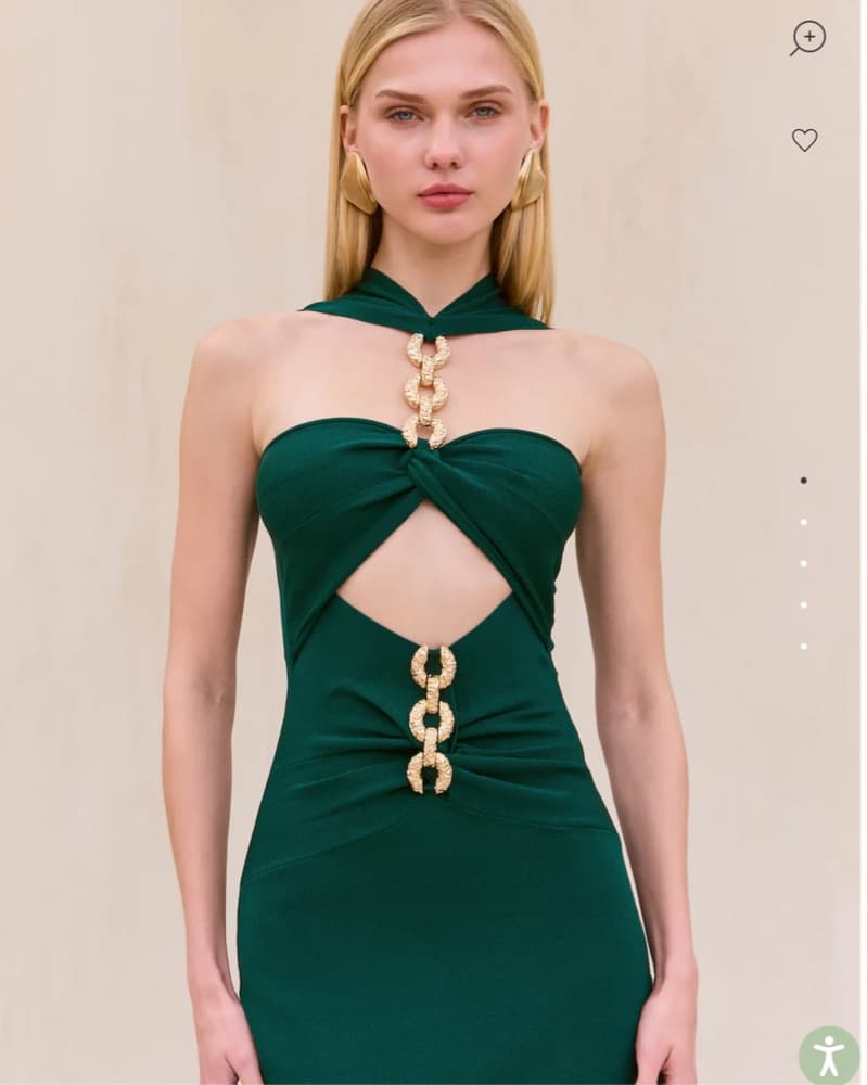 Elegant Emerald Cutout Cocktail Dress - Image 4
