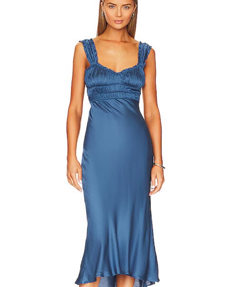 ASTR the label Satin Smocked Midi Dress - Image 1