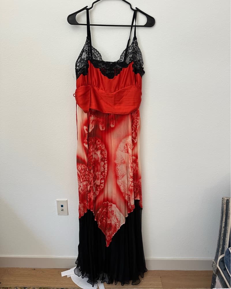 JPG Vintage Custom Pleated Silk Dress - Image 2