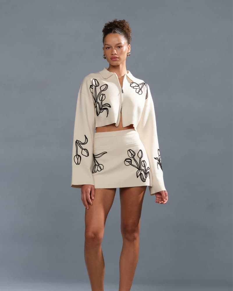 Amur Cream Floral Knit Set - Image 2