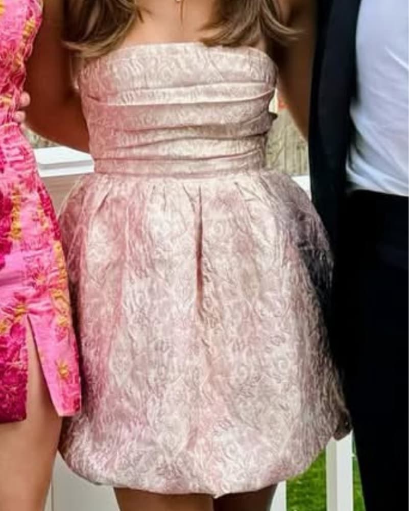 Hazel & Olive Strapless Dress Pink & Gol - Image 3