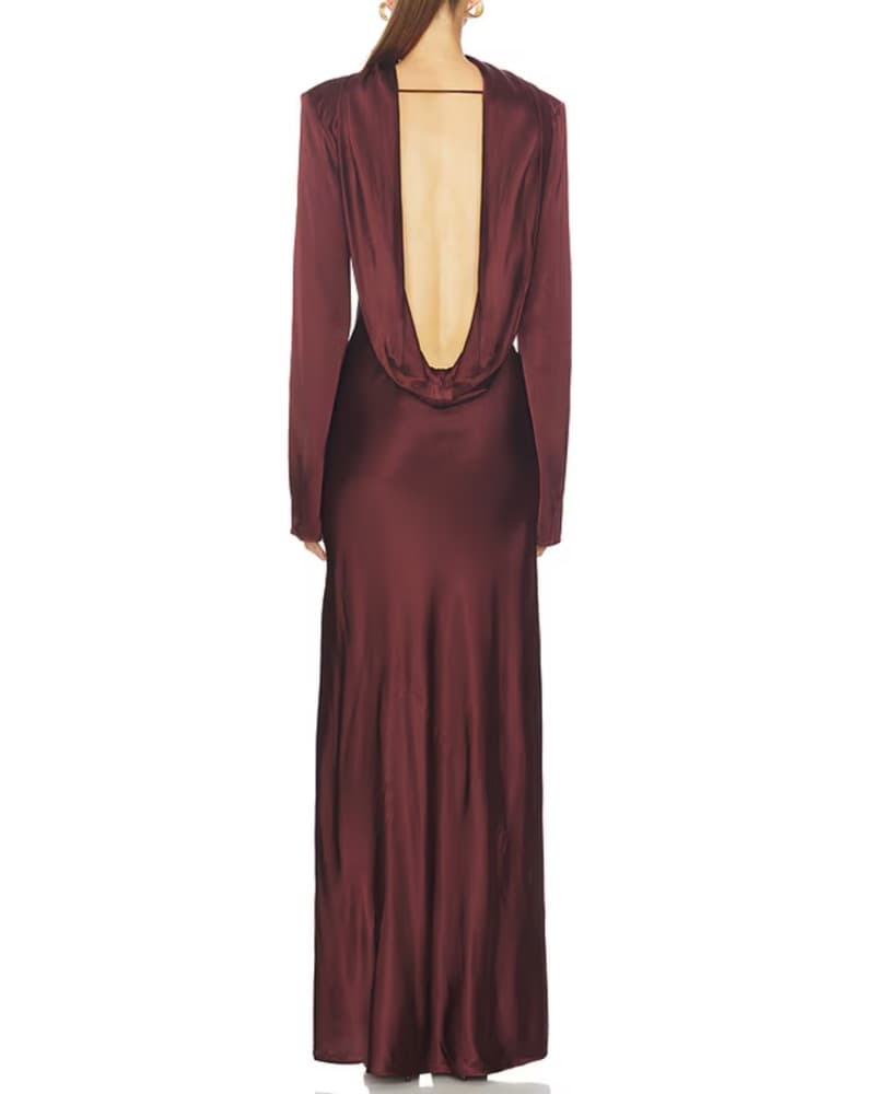 Calena Gown In Chocolate Brown - Image 4