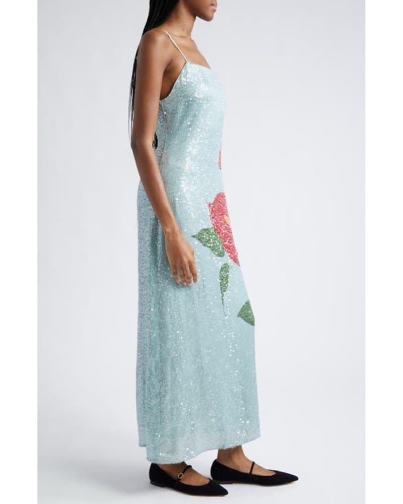 Farm Rio Blue Floral Sequin  - Image 3