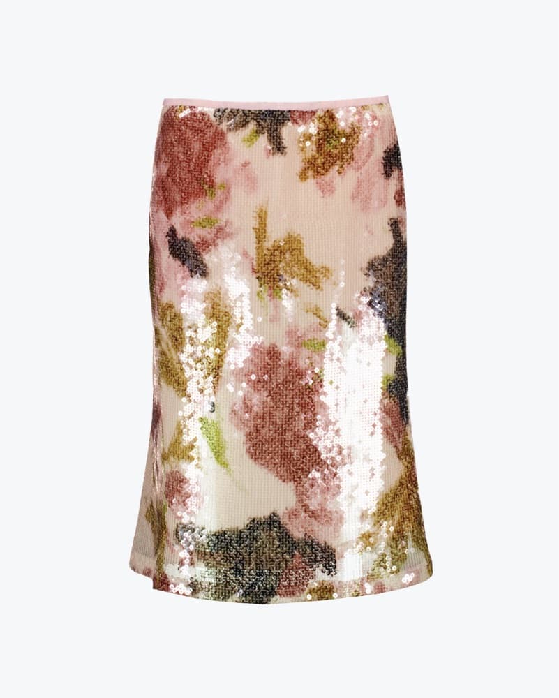 Sequined Floral Midi Skirt - Image 2