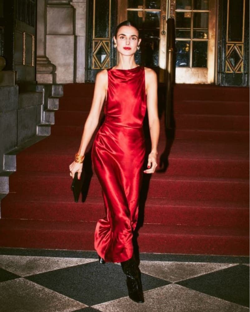 Reformation Cassette Red Silk Dress - Image 1