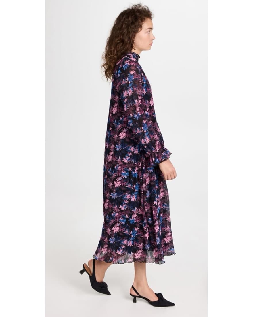 GANNI Pleated Midi Dress - Image 4