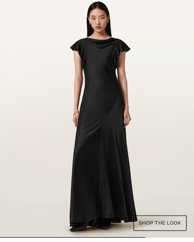 All Saints Black Silk Gown - Image 4