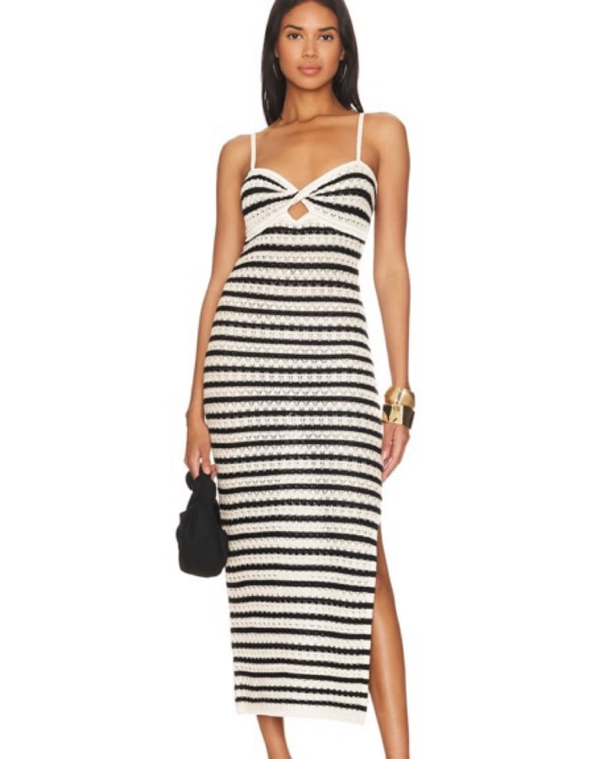 Nicholas Knit Strpe Midi Dressi - Image 1