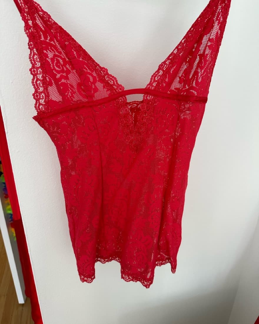 Victoria Secret Red Lace Going Out Top - Image 4