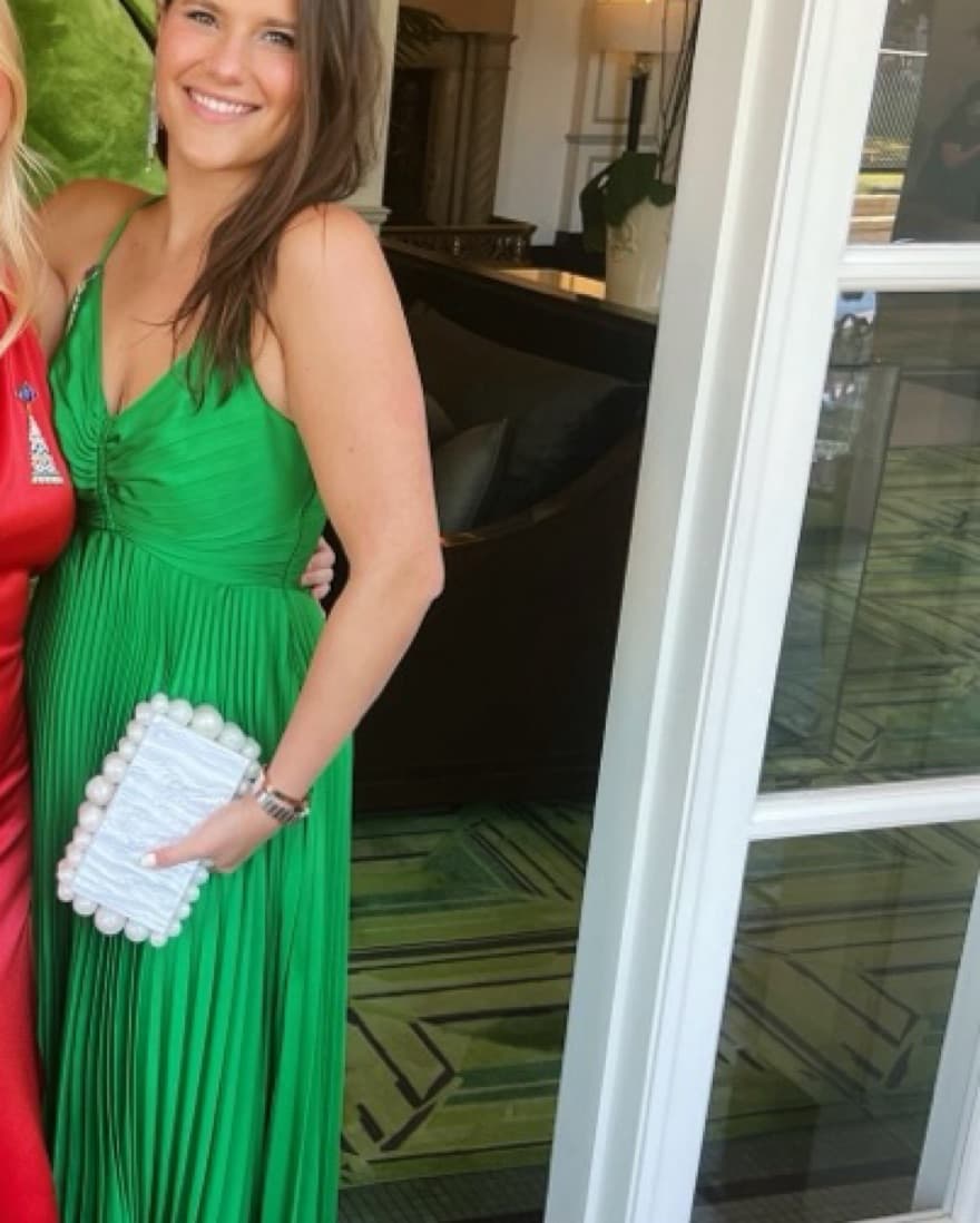 Green Pleated Gown - Image 1
