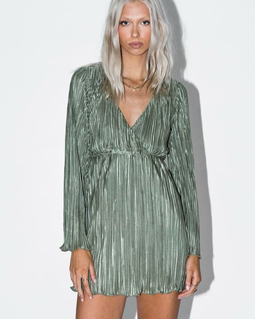 Princess Polly Cindie Mini Dress Green - Image 3