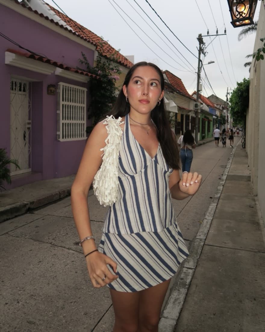 Pull & Bear Striped Two-Piece Set - Image 1
