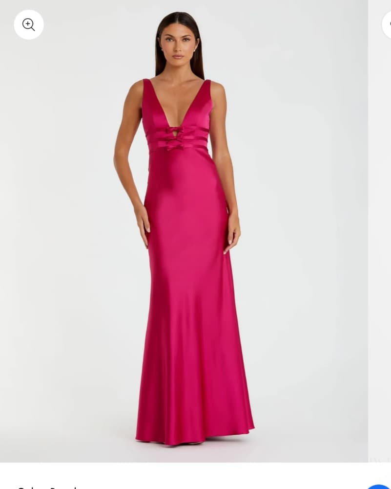 Pink V-Neck Maxi Dress with Bow Detail  - Image 3