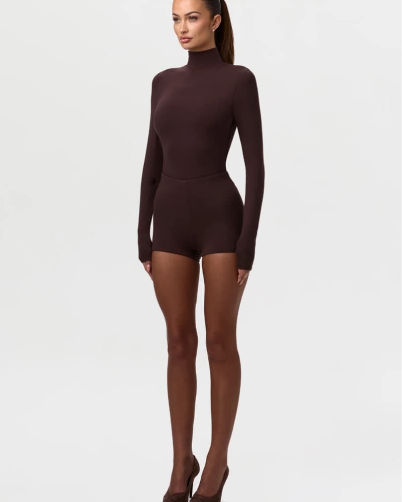 Brown Micro Shorts + Top Set - Image 3