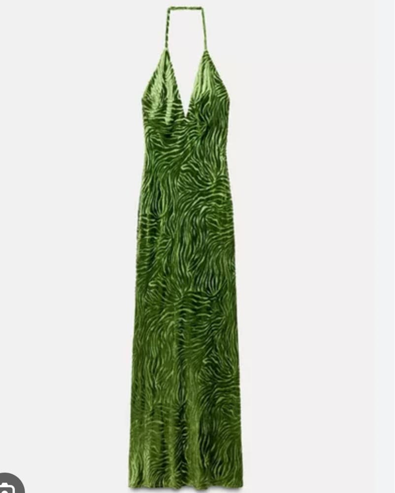 Green Zebra Print Maxi Dress - Image 2