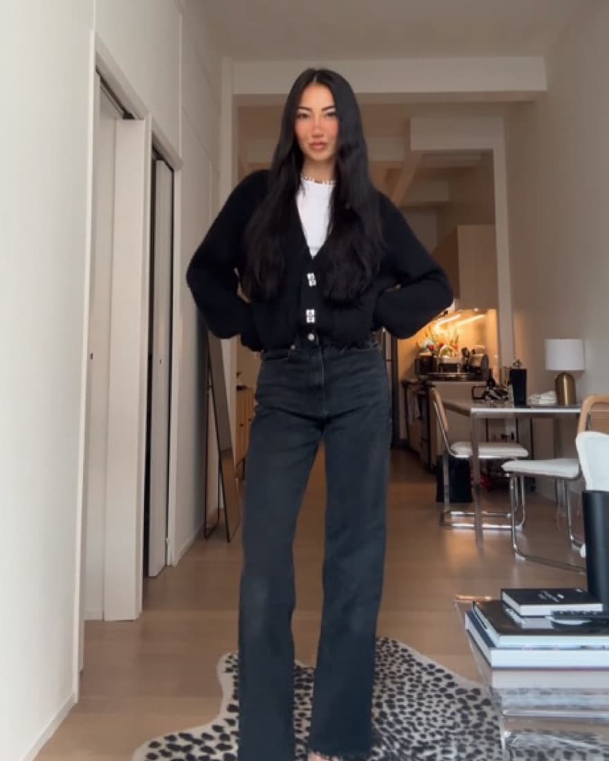 GANNI EMBELLISHED BLACK CARDIGAN - Image 4