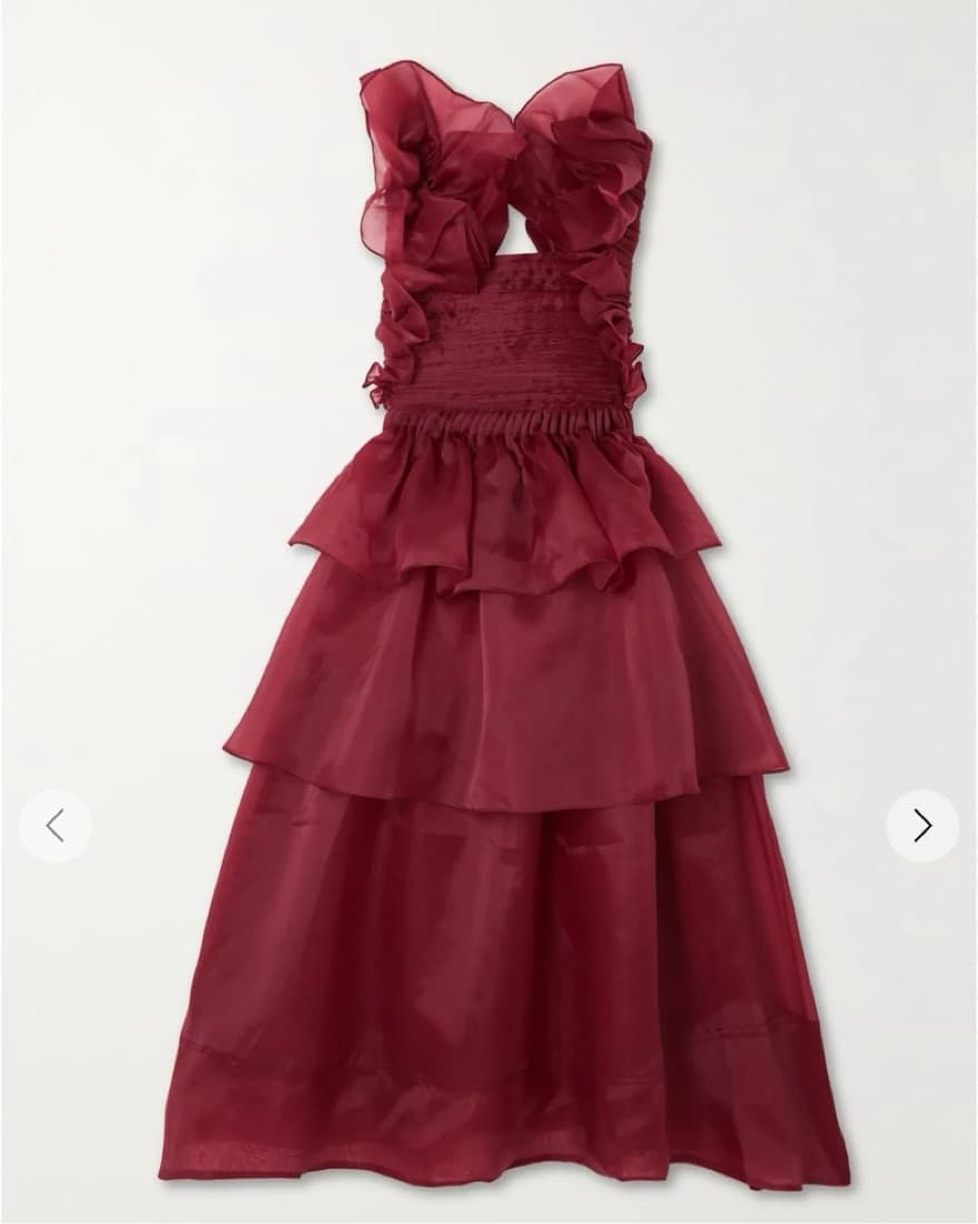 AJE Asra ruffled tiered organza dress - Image 1