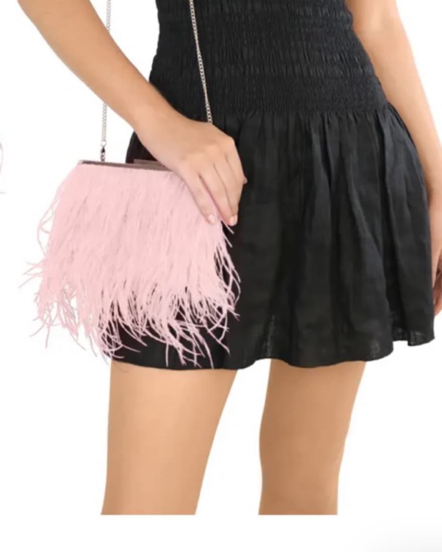 Nordstrom Pink Feather Clutch - Image 2