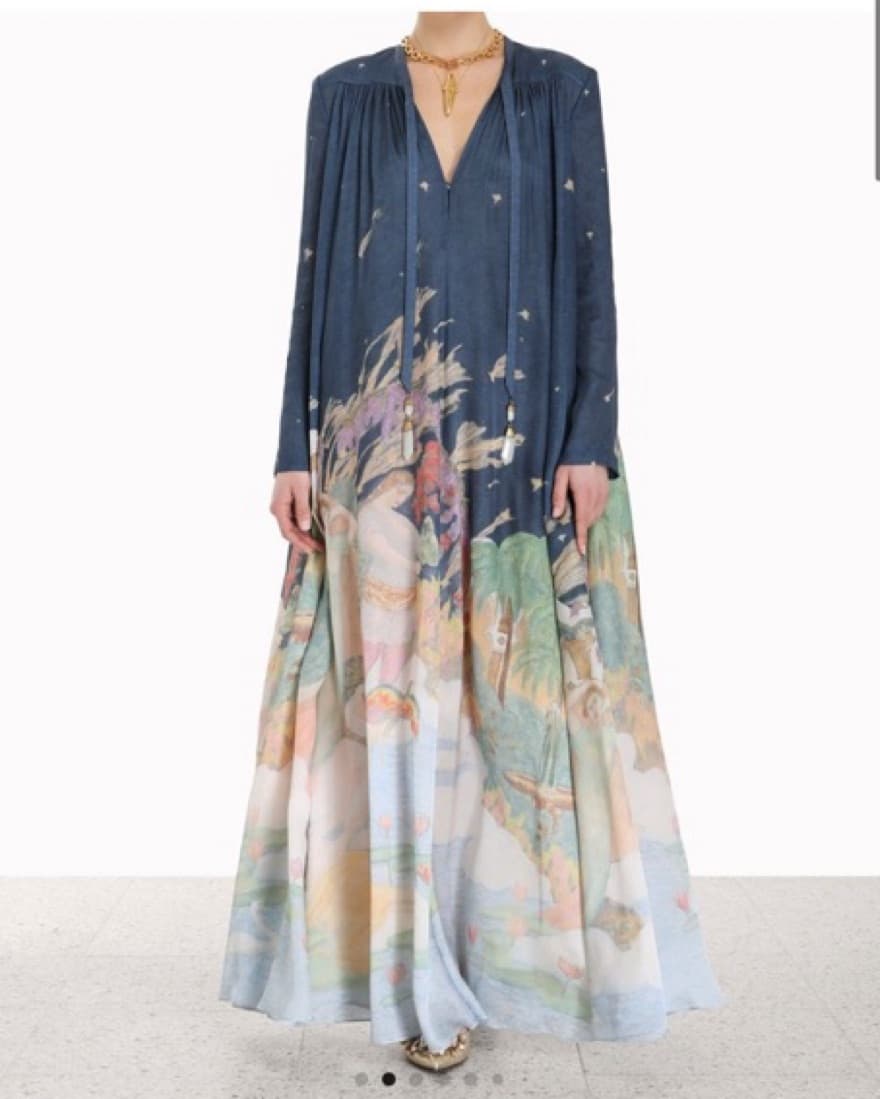 Paradise Printed Silk Maxi Dress - Image 3