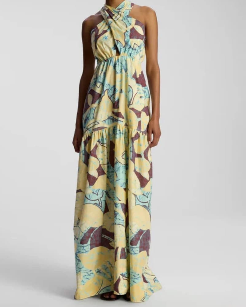 ALC Veronica Dress In Carob & Chardonnay - Image 1