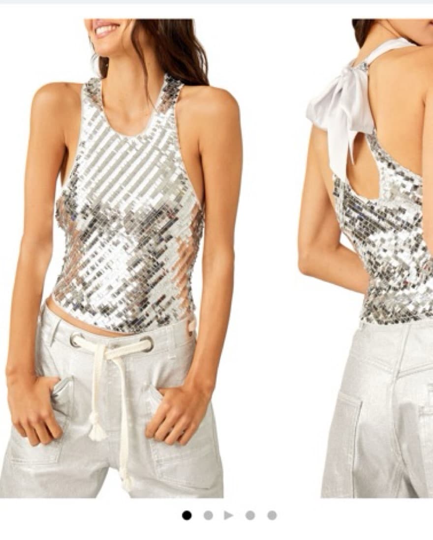 Silver Sequin Top - Image 1