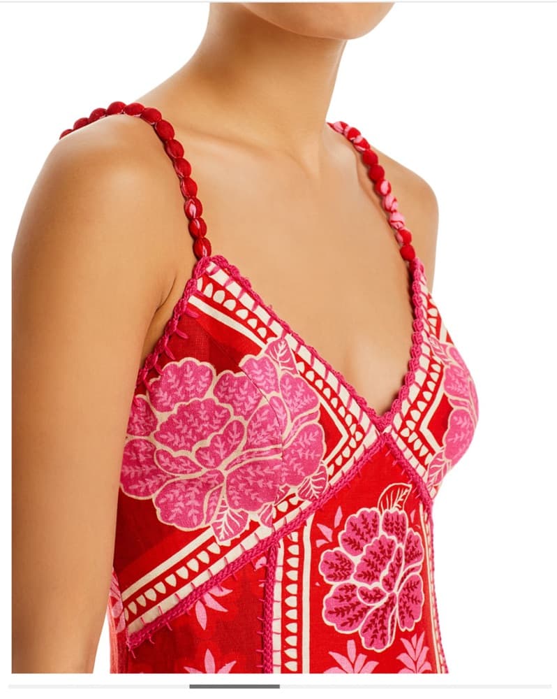 FARM Rio Embroidered Linen Maxi Dress - Image 3