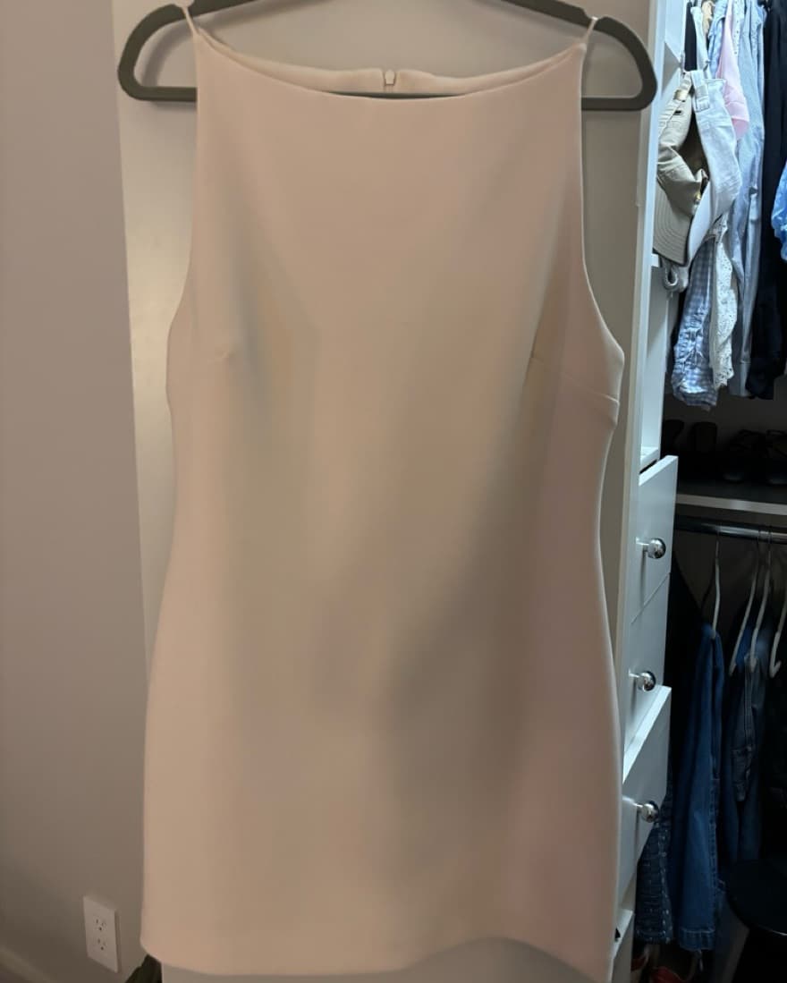 High Neck White Mini Dress - Image 2