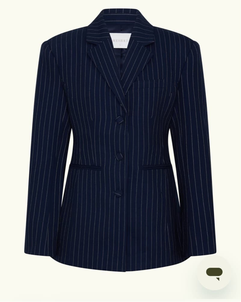 Navy Pinstripe Blazer - Image 1