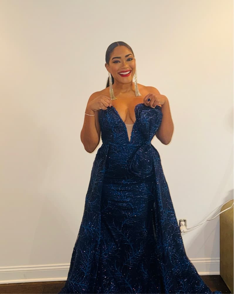Jovani Strapless Lace Gown - Image 2