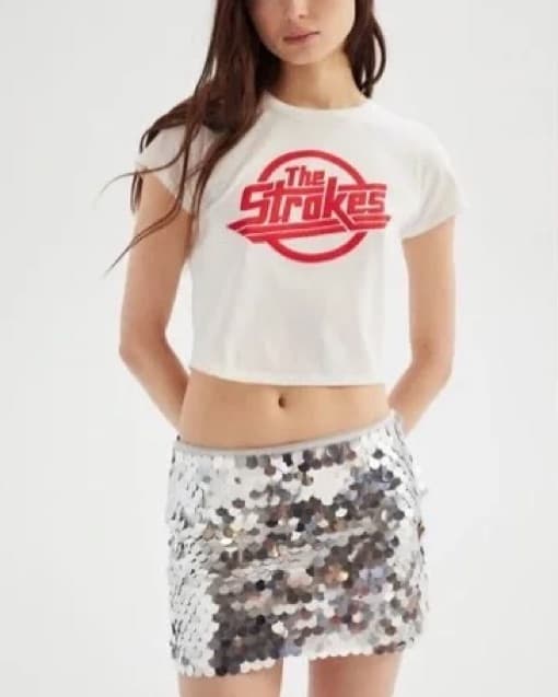 Silver Sequin Mini Skirt - Image 2