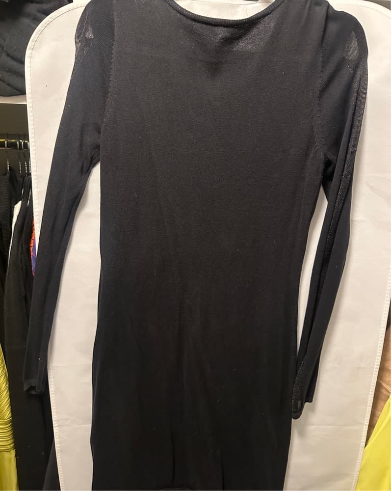 Maje Sleek Black V-neck Dress - Image 4