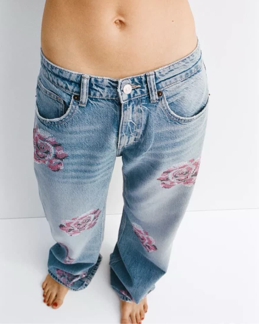 Rhinestone Rose Jeans - Image 3