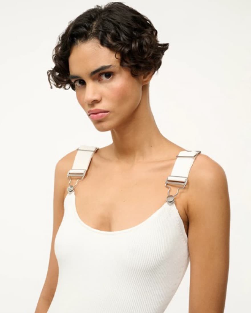 STAUD Sleek White Bodycon Dress - Image 3